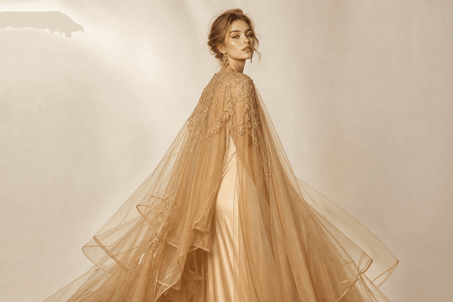 Вечерна наметка Champagne Tulle
