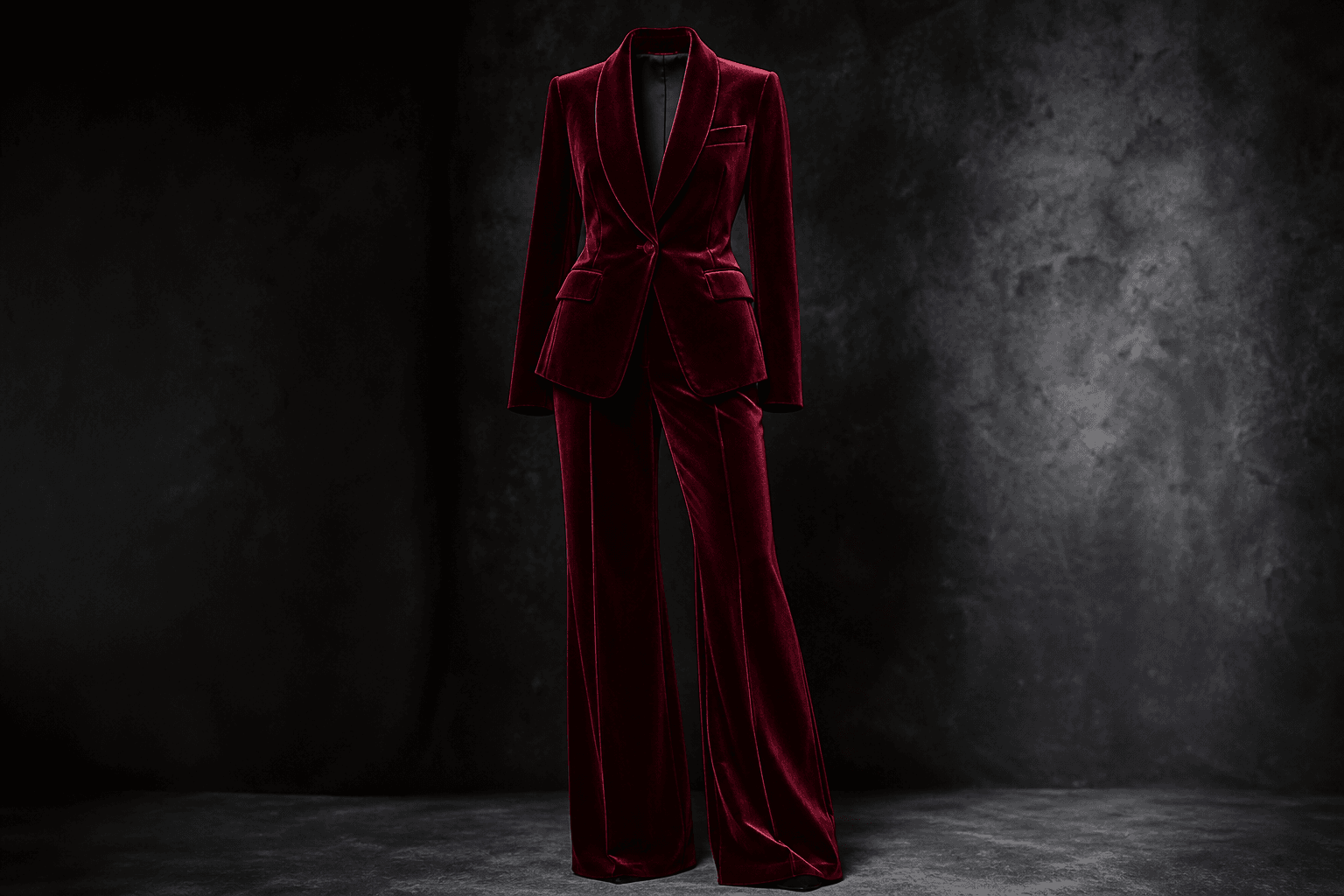 Garnet Velvet Couture Pantsuit