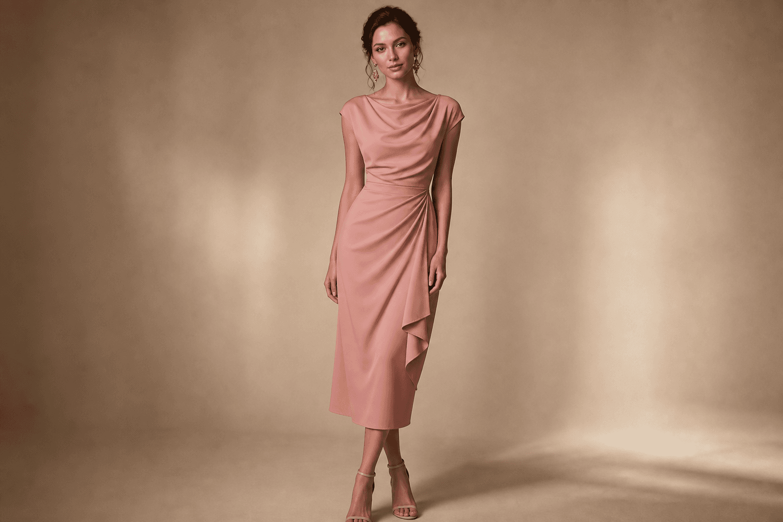 Коктейлна рокля Rose Crepe