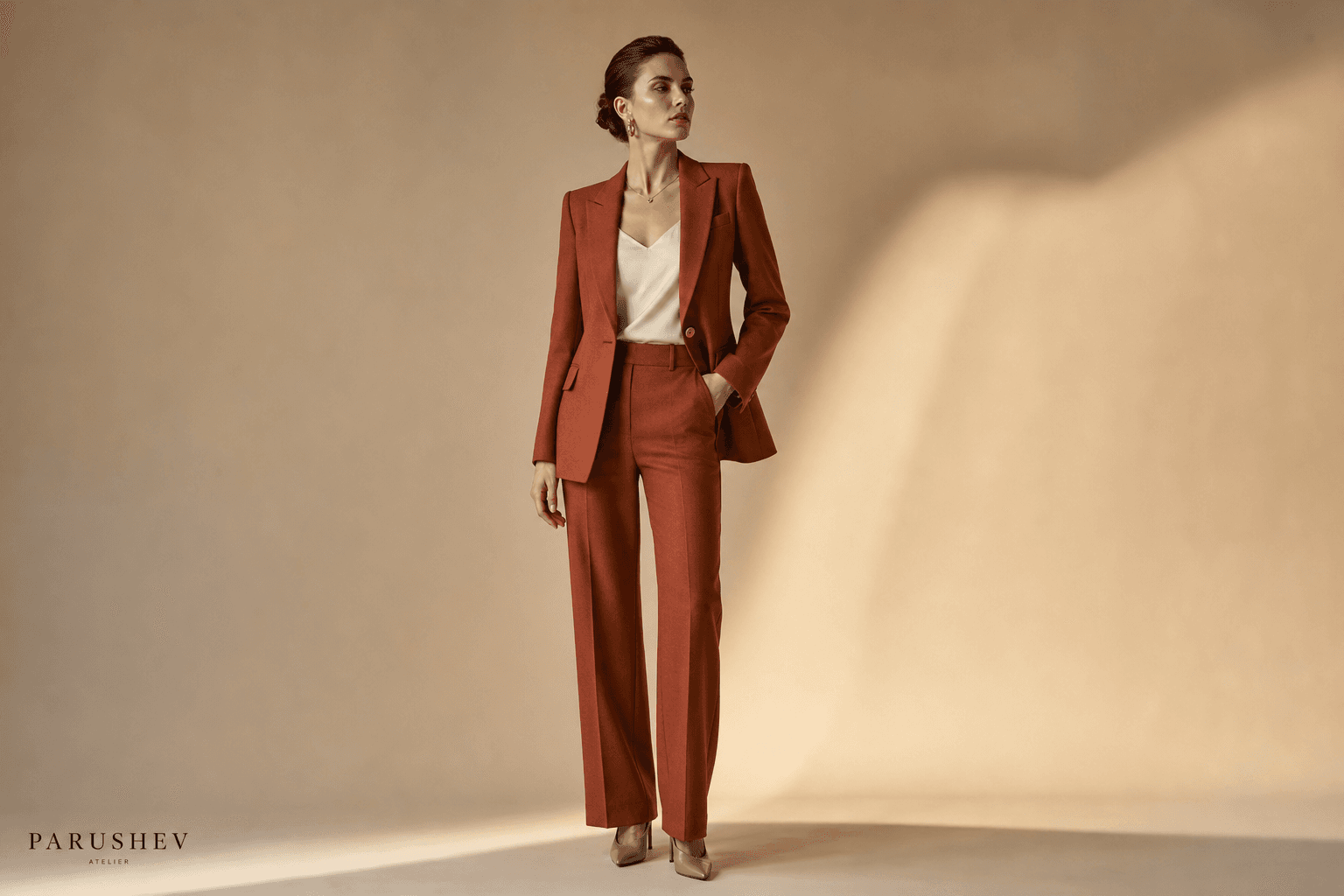 Rust Wool Tailored Blazer