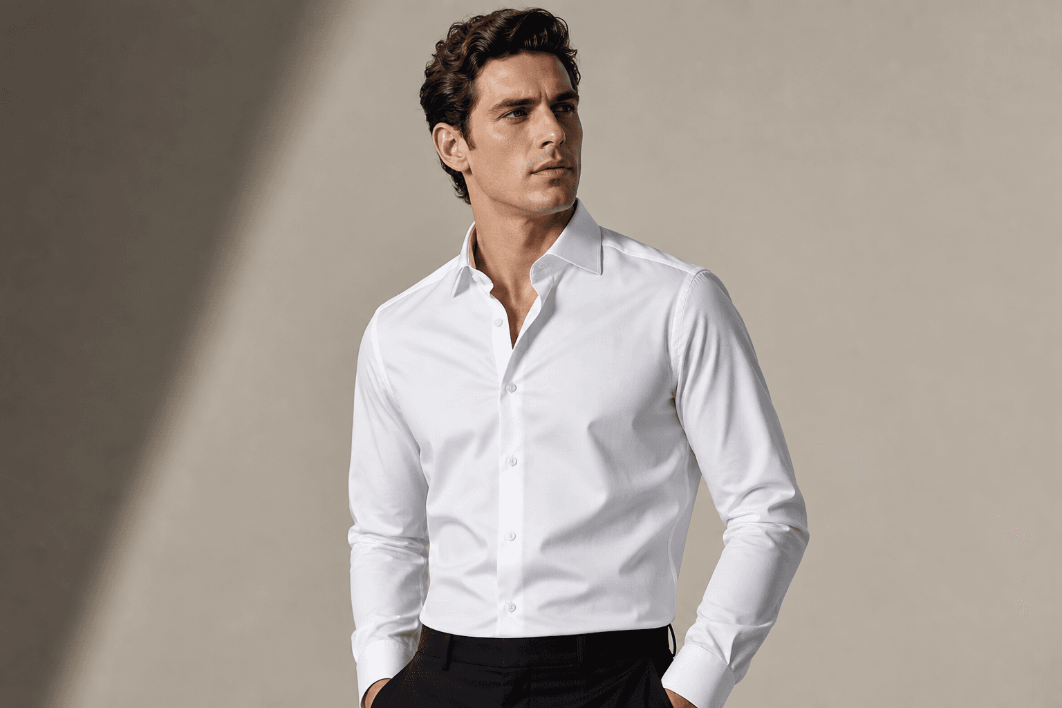 White Cotton Dress Shirt